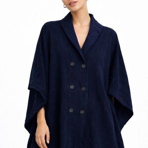 Elegant Navy poncho 100% cashmere